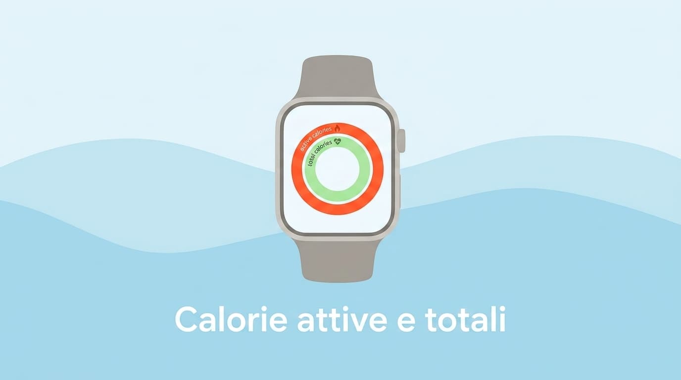 Anelli di attività su uno smartwatch, simbolo del dispendio energetico giornaliero